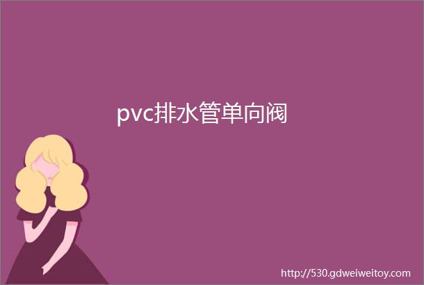 pvc排水管单向阀