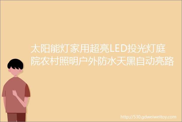 太阳能灯家用超亮LED投光灯庭院农村照明户外防水天黑自动亮路灯投光灯满天星单价太阳能日光灯单价太阳能灯管